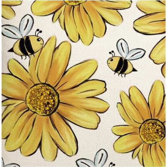 Honey Bee Decorative Pillow Covers Spring Floral Decor Yellow Accent Throw Cases - Picture 6 of 6